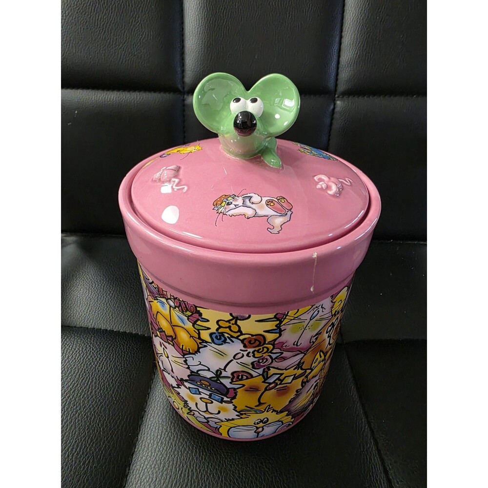 Vintage Berrie Debby Carman Mouse Cookie Jar / Treat Canister